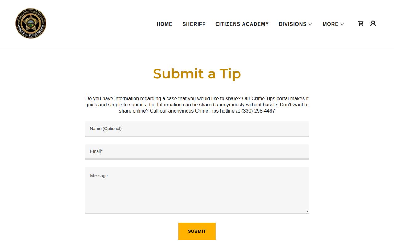 Portage County anonymous crime-tip reporting record pathway